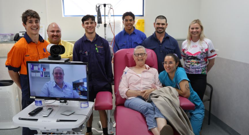 Image for Tele-chemotherapy chair donation by Barcy senior rugby league club